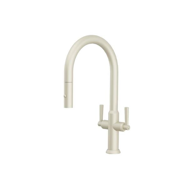 Flusso - Velox - Dual Spray Stainless Steel Two Handle Kitchen Faucet With Pull Out
