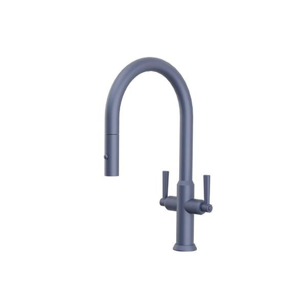 Flusso - Velox - Dual Spray Stainless Steel Two Handle Kitchen Faucet With Pull Out