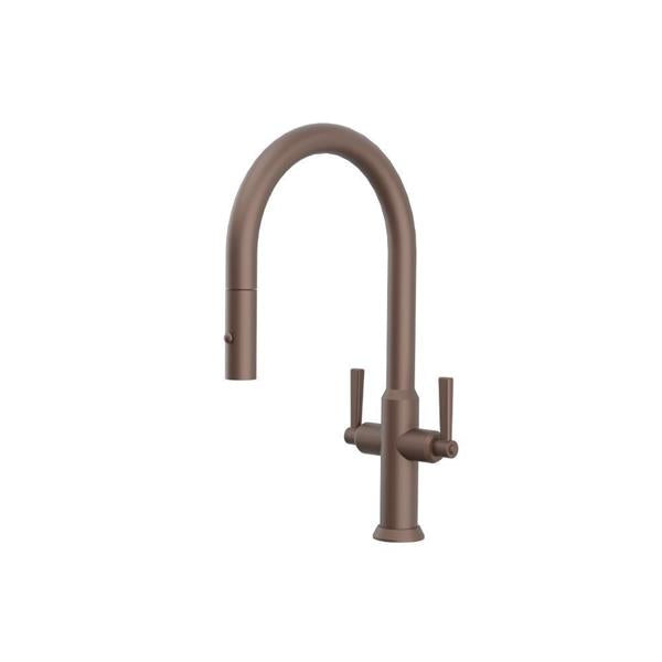 Flusso - Velox - Dual Spray Stainless Steel Two Handle Kitchen Faucet With Pull Out