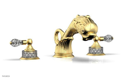 Phylrich - Dolphin Deck Tub Set Trim Only - Cut Crystal Lever Handles