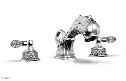Phylrich - Dolphin Deck Tub Set Trim Only - Cut Crystal Lever Handles