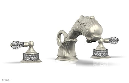 Phylrich - Dolphin Deck Tub Set Trim Only - Cut Crystal Lever Handles