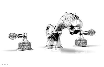 Phylrich - Dolphin Deck Tub Set Trim Only - Cut Crystal Lever Handles