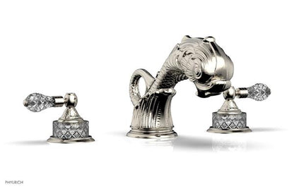 Phylrich - Dolphin Deck Tub Set Trim Only - Cut Crystal Lever Handles