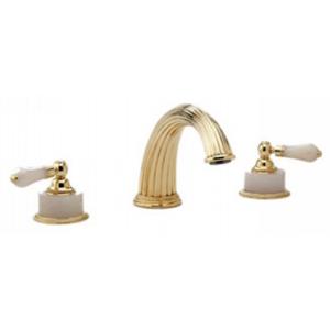 Phylrich - Regent Deck Mounted Tub Set, Pink Onyx Handle - Trim Only