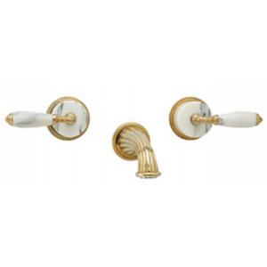 Phylrich - Valencia Wall Tub Set White Marble Lever Handles - Trim Only