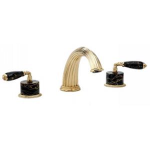 Phylrich - Valencia Deck Mounted Tub Set Black Marble Lever Handles - Trim Only