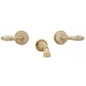 Phylrich - Valencia Wall Tub Set Beige Marble Lever Handles - Trim Only