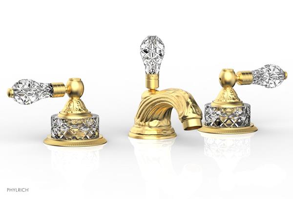 Phylrich - Louis XIV Widespread Lavatory Faucet Cut Crystal Handle