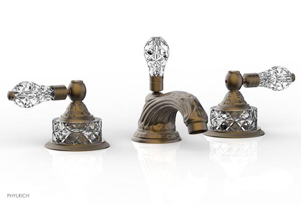 Phylrich - Louis XIV Widespread Lavatory Faucet Cut Crystal Handle