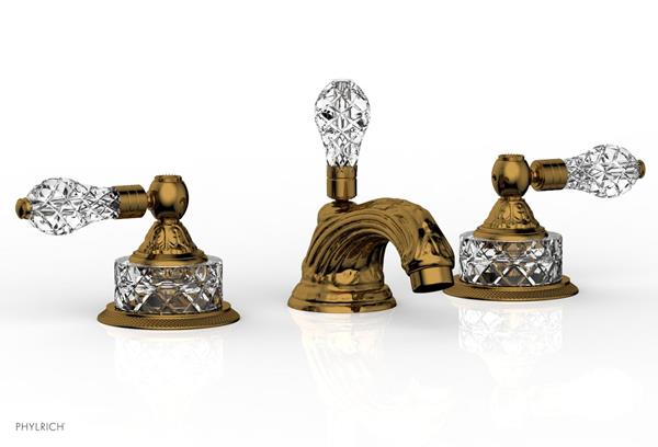 Phylrich - Louis XIV Widespread Lavatory Faucet Cut Crystal Handle