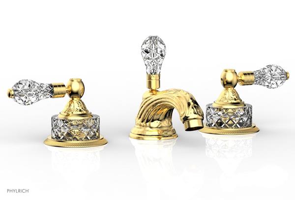 Phylrich - Louis XIV Widespread Lavatory Faucet Cut Crystal Handle