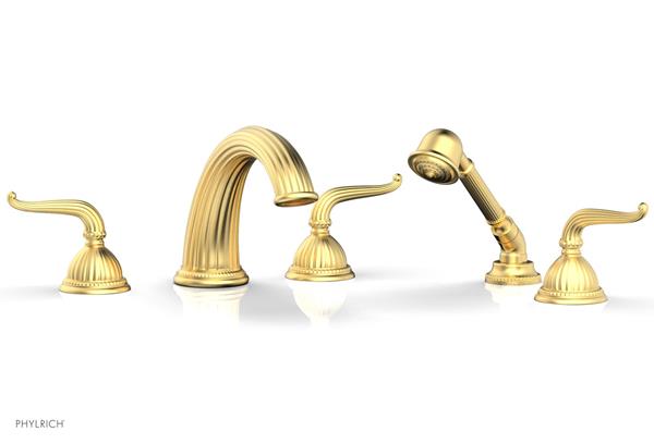 Phylrich - Georgian & Barcelona Deck Tub Set with Hand Shower - Lever Handles