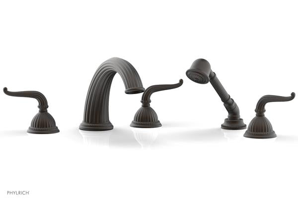 Phylrich - Georgian & Barcelona Deck Tub Set with Hand Shower - Lever Handles