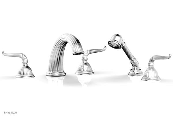 Phylrich - Georgian & Barcelona Deck Tub Set with Hand Shower - Lever Handles