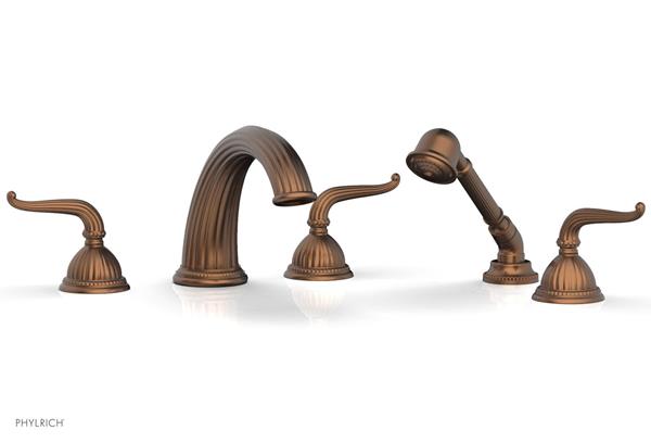 Phylrich - Georgian & Barcelona Deck Tub Set with Hand Shower - Lever Handles