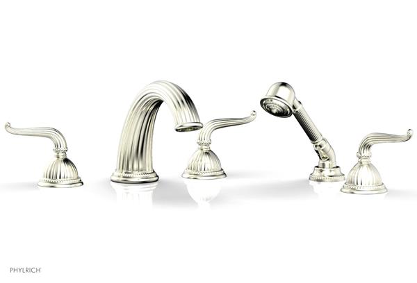 Phylrich - Georgian & Barcelona Deck Tub Set with Hand Shower - Lever Handles