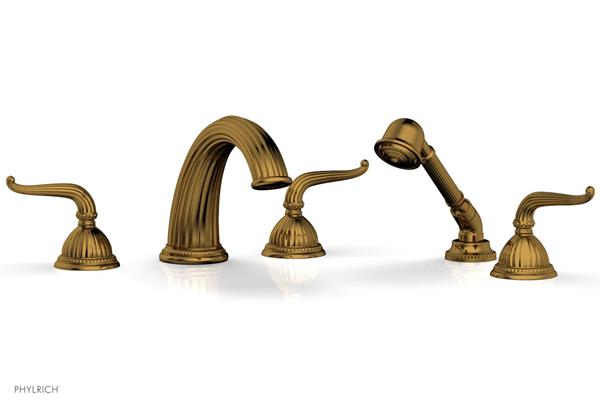 Phylrich - Georgian & Barcelona Deck Tub Set with Hand Shower - Lever Handles