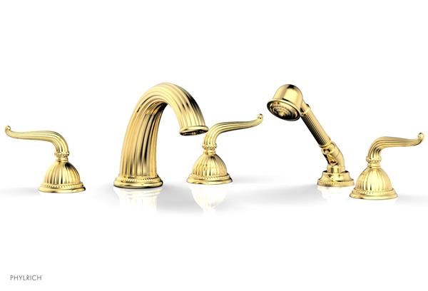 Phylrich - Georgian & Barcelona Deck Tub Set with Hand Shower - Lever Handles