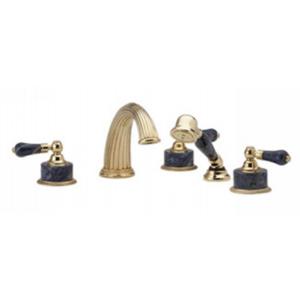 Phylrich - Regent Deck Mounted Tub Set W/Hand Shower, Bleu Sodalite Handle - Trim Only