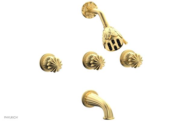 Phylrich - Georgian & Barcelona Three Handle Tub and Shower Set Trim Only - Round Handles
