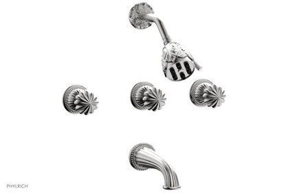 Phylrich - Georgian & Barcelona Three Handle Tub and Shower Set Trim Only - Round Handles