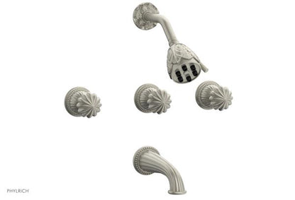 Phylrich - Georgian & Barcelona Three Handle Tub and Shower Set Trim Only - Round Handles