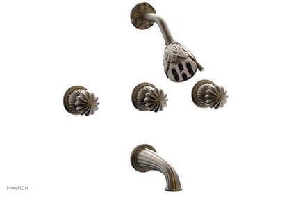 Phylrich - Georgian & Barcelona Three Handle Tub and Shower Set Trim Only - Round Handles