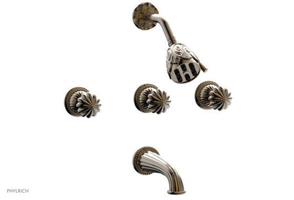 Phylrich - Georgian & Barcelona Three Handle Tub and Shower Set Trim Only - Round Handles