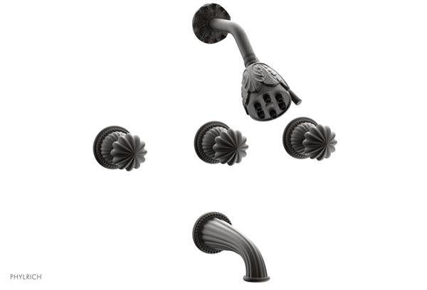 Phylrich - Georgian & Barcelona Three Handle Tub and Shower Set Trim Only - Round Handles