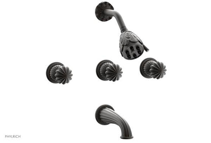 Phylrich - Georgian & Barcelona Three Handle Tub and Shower Set Trim Only - Round Handles
