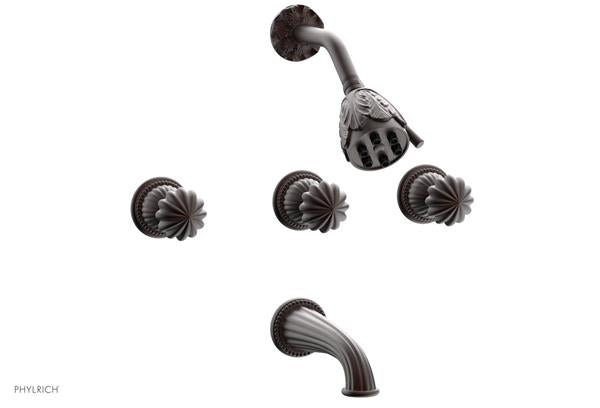 Phylrich - Georgian & Barcelona Three Handle Tub and Shower Set Trim Only - Round Handles