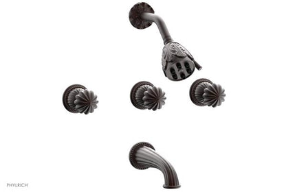 Phylrich - Georgian & Barcelona Three Handle Tub and Shower Set Trim Only - Round Handles