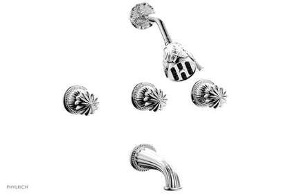 Phylrich - Georgian & Barcelona Three Handle Tub and Shower Set Trim Only - Round Handles