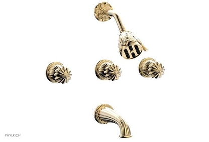 Phylrich - Georgian & Barcelona Three Handle Tub and Shower Set Trim Only - Round Handles