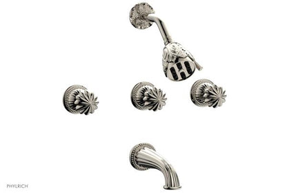 Phylrich - Georgian & Barcelona Three Handle Tub and Shower Set Trim Only - Round Handles