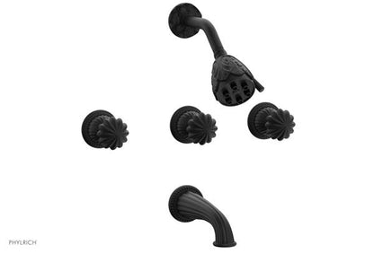 Phylrich - Georgian & Barcelona Three Handle Tub and Shower Set Trim Only - Round Handles