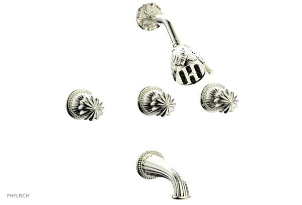 Phylrich - Georgian & Barcelona Three Handle Tub and Shower Set Trim Only - Round Handles