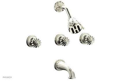 Phylrich - Georgian & Barcelona Three Handle Tub and Shower Set Trim Only - Round Handles