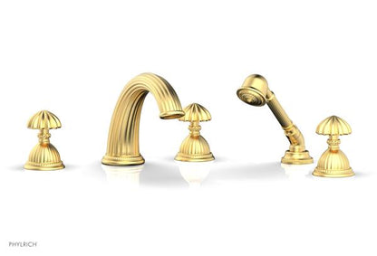 Phylrich - Georgian & Barcelona Deck Tub Set with Hand Shower Trim Only - Round Handles
