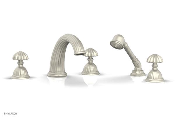 Phylrich - Georgian & Barcelona Deck Tub Set with Hand Shower Trim Only - Round Handles