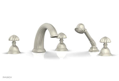 Phylrich - Georgian & Barcelona Deck Tub Set with Hand Shower Trim Only - Round Handles