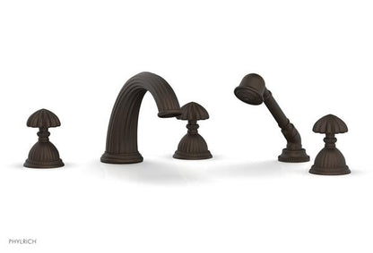 Phylrich - Georgian & Barcelona Deck Tub Set with Hand Shower Trim Only - Round Handles