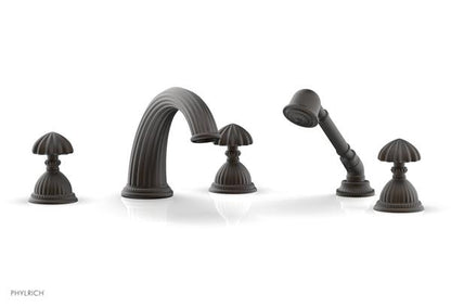 Phylrich - Georgian & Barcelona Deck Tub Set with Hand Shower Trim Only - Round Handles