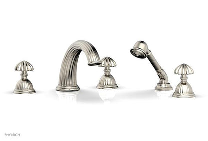 Phylrich - Georgian & Barcelona Deck Tub Set with Hand Shower Trim Only - Round Handles