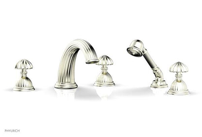 Phylrich - Georgian & Barcelona Deck Tub Set with Hand Shower Trim Only - Round Handles