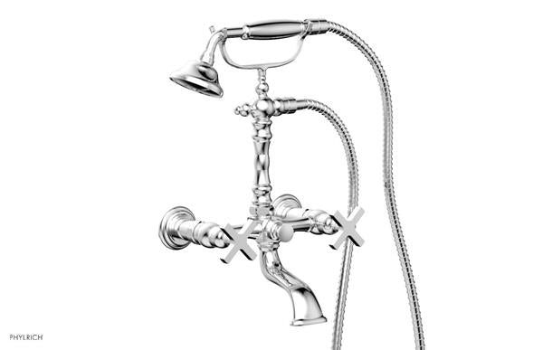 Phylrich - Hex Modern Exposed Tub & Hand Shower - Cross Handle