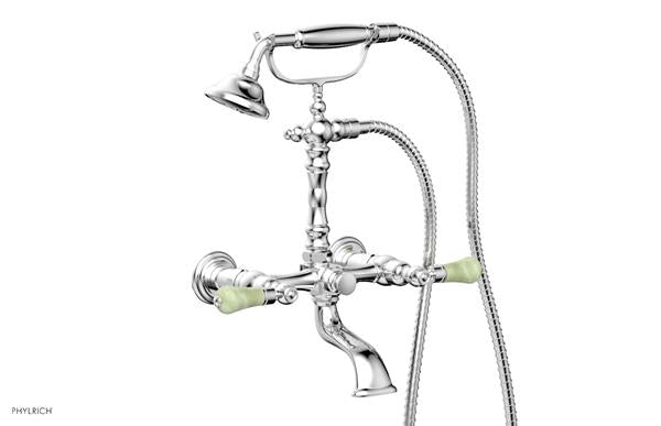 Phylrich - Regent Exposed Tub & Hand Shower - Green Onyx Handle