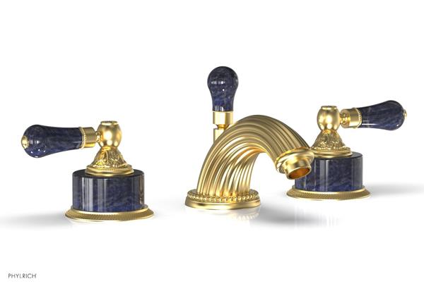 Phylrich - Versailles Widespread Lavatory Faucet - Bleu Sodalite Handle