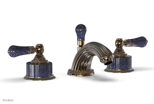 Phylrich - Versailles Widespread Lavatory Faucet - Bleu Sodalite Handle